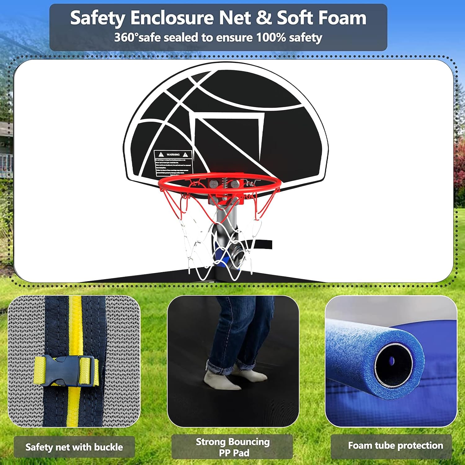 Lyromix Upgraded 16FT Trampoline for Kids and Adults
