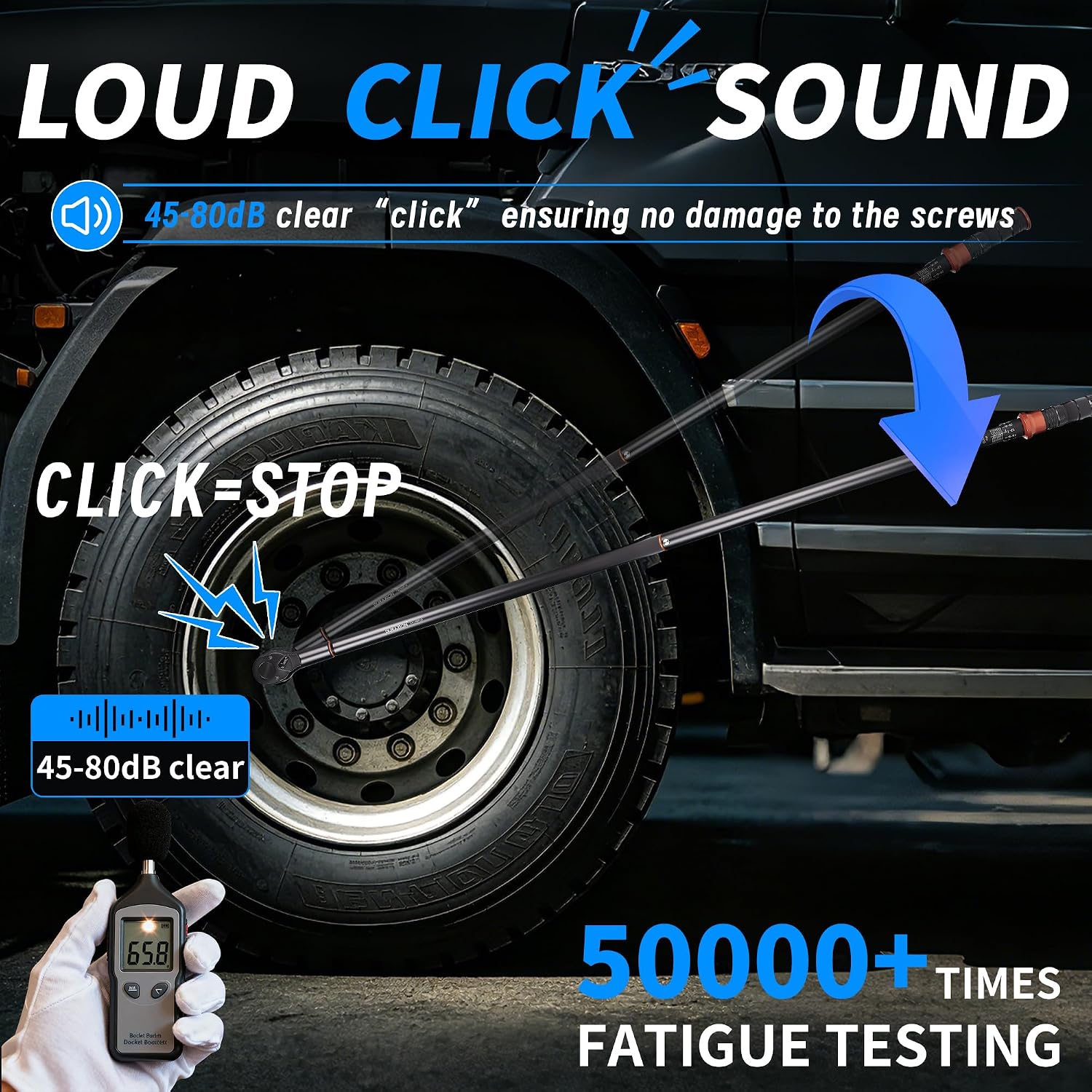 Torque Wrench 1' Dual Range Scales 200-1500ft.lb/271.0-2032.5Nm, ±3% Precision, 24 tooth Dual-direction Torque Wrenchs for Wind Tturbines Dockyards car truck repair