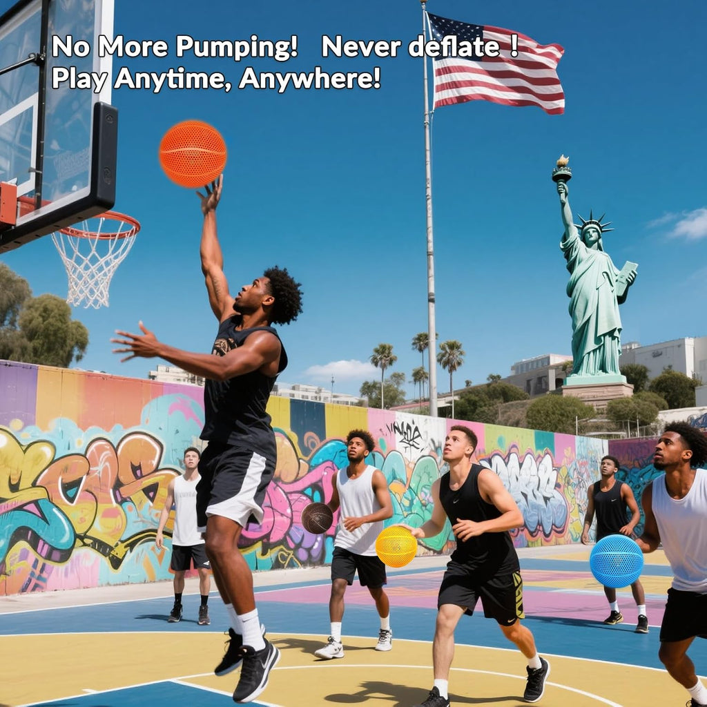 3D Printed Basketball-Airless Basketball,Ultra - Quiet & No Pump Needed,High Bounce,Official Size7,Indoor, Gym & Outdoor Use
