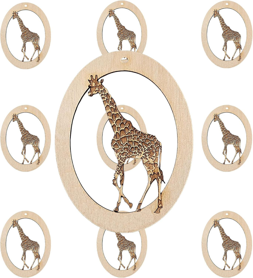 10PK Personalized Giraffe Ornaments for Christmas Tree, Unique Gifts for Giraffe Lovers, Safari Animal Christmas Ornaments