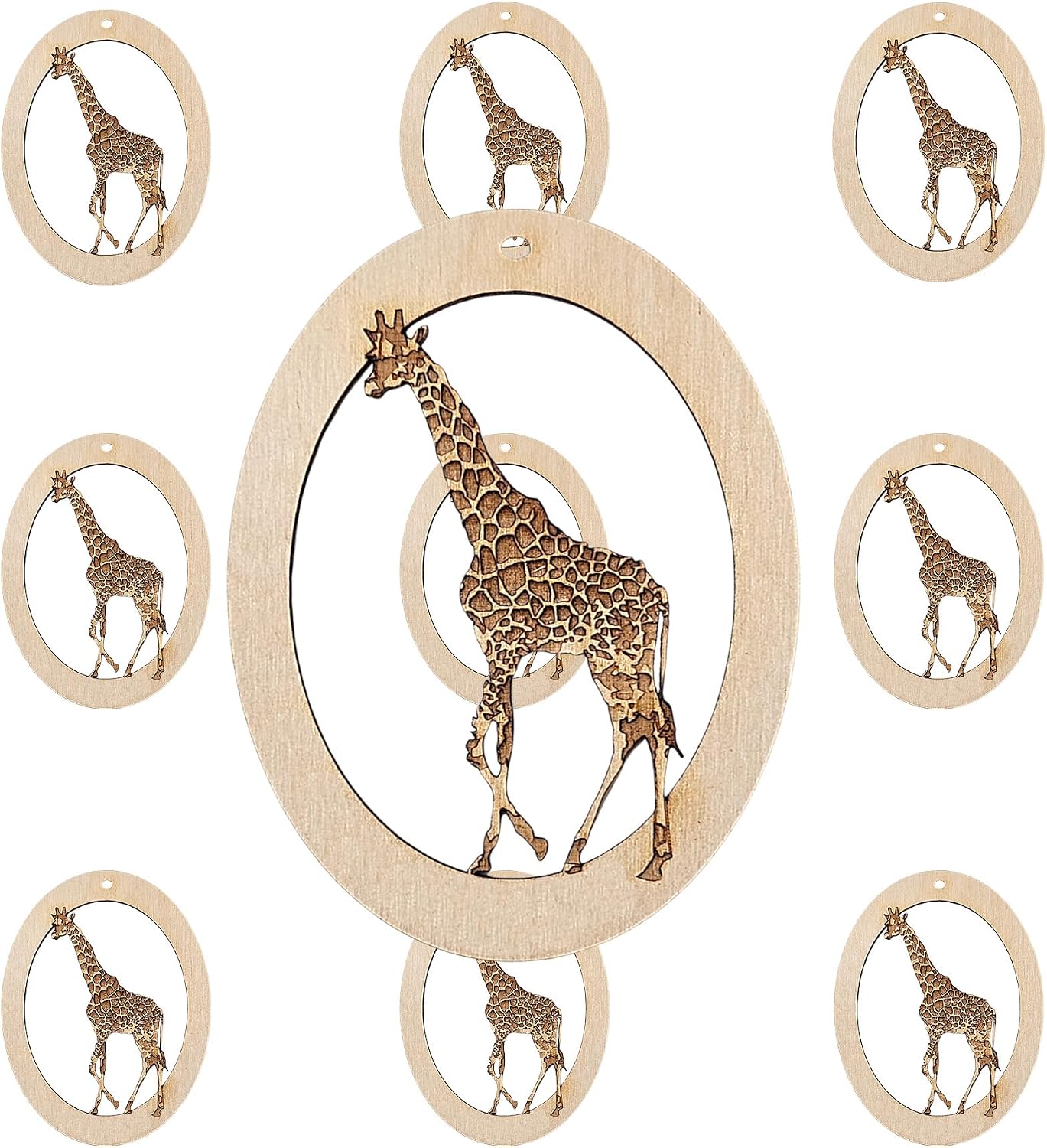 10PK Personalized Giraffe Ornaments for Christmas Tree, Unique Gifts for Giraffe Lovers, Safari Animal Christmas Ornaments