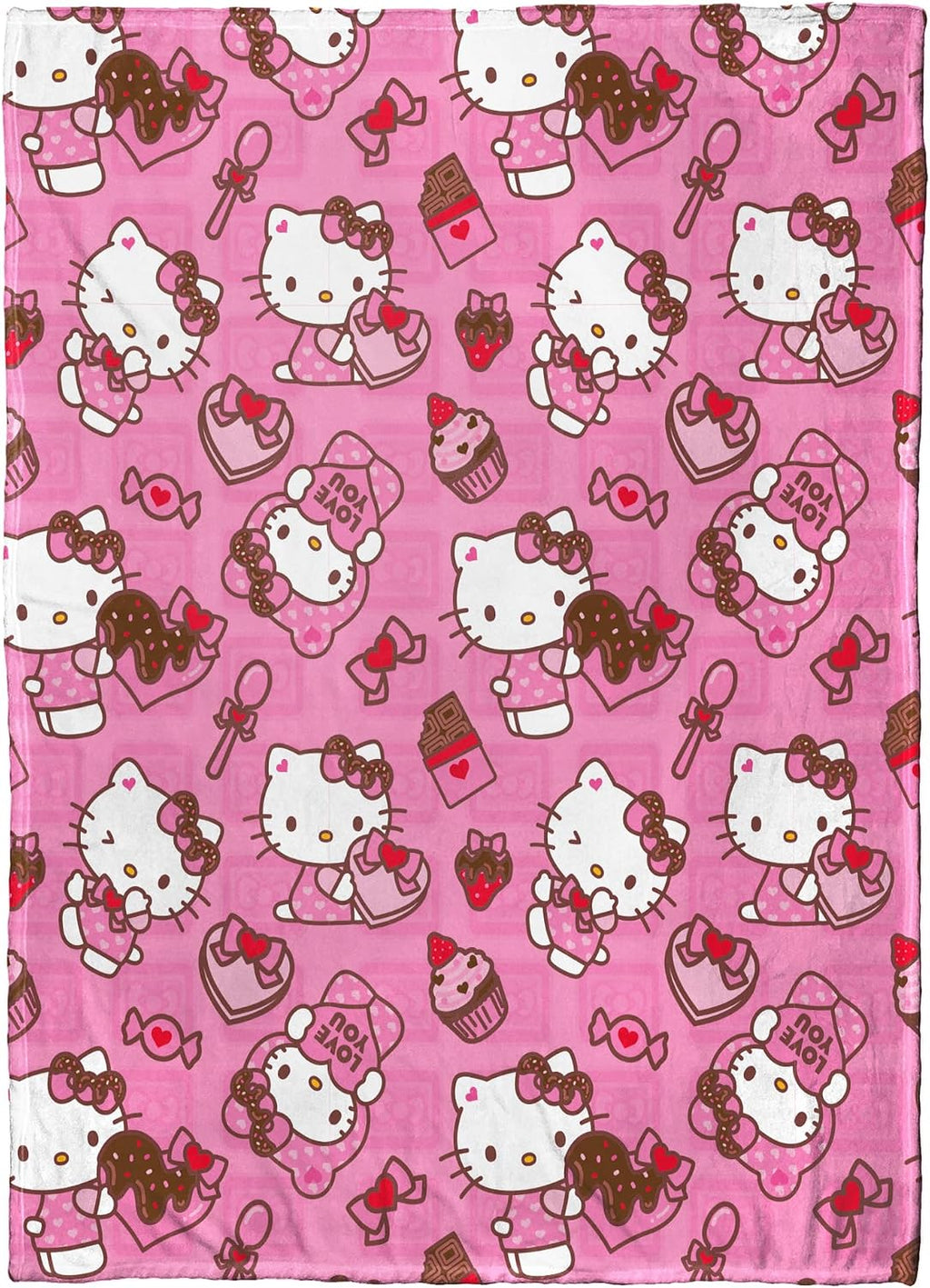 NORTHWEST Hello Kitty Silk Touch Throw Blanket, 50' x 70', Love You Much (Pack of 6)