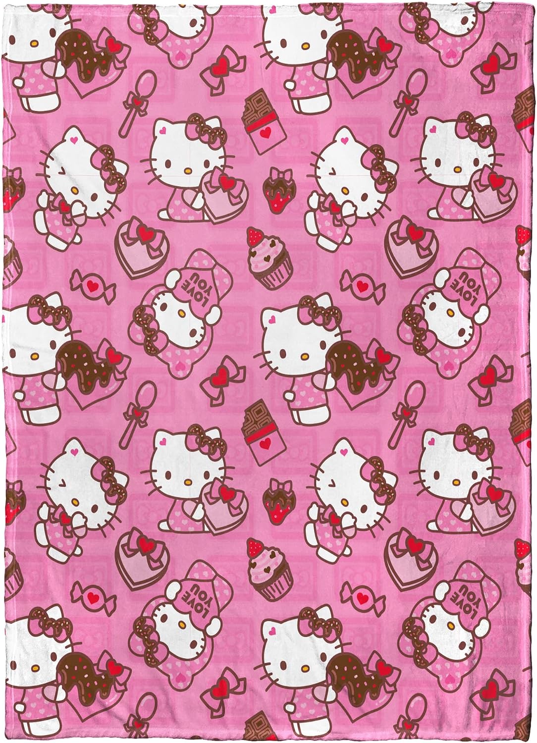 NORTHWEST Hello Kitty Silk Touch Throw Blanket, 50' x 70', Love You Much (Pack of 6)