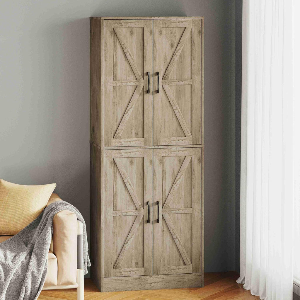 Storage Cabinet,Kitchen Pantry Cabinet,Kitchen Pantry Storage Cabinets with 4 Doors,Tall Kitchen Pantry with Adjustable Shelves,Cupboard for Kitchen,Pantry,Dining Room,Living Room and Bathroom,Gray