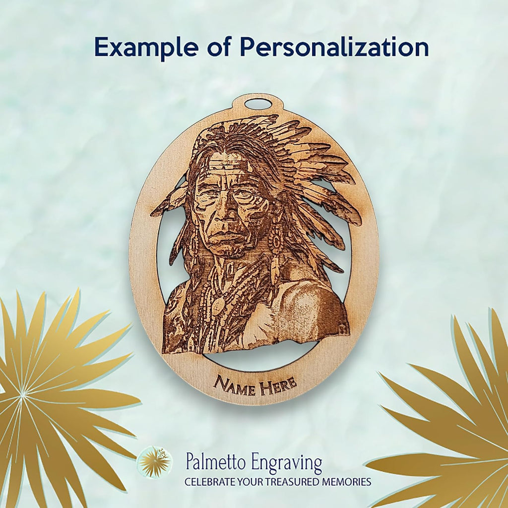 10PK Personalized Native American Ornament, Old Western Gifts for Men, History Ornaments from Arizona Colorado National Parks, Indian Tree Decorations for Man Cave and Christmas Tree