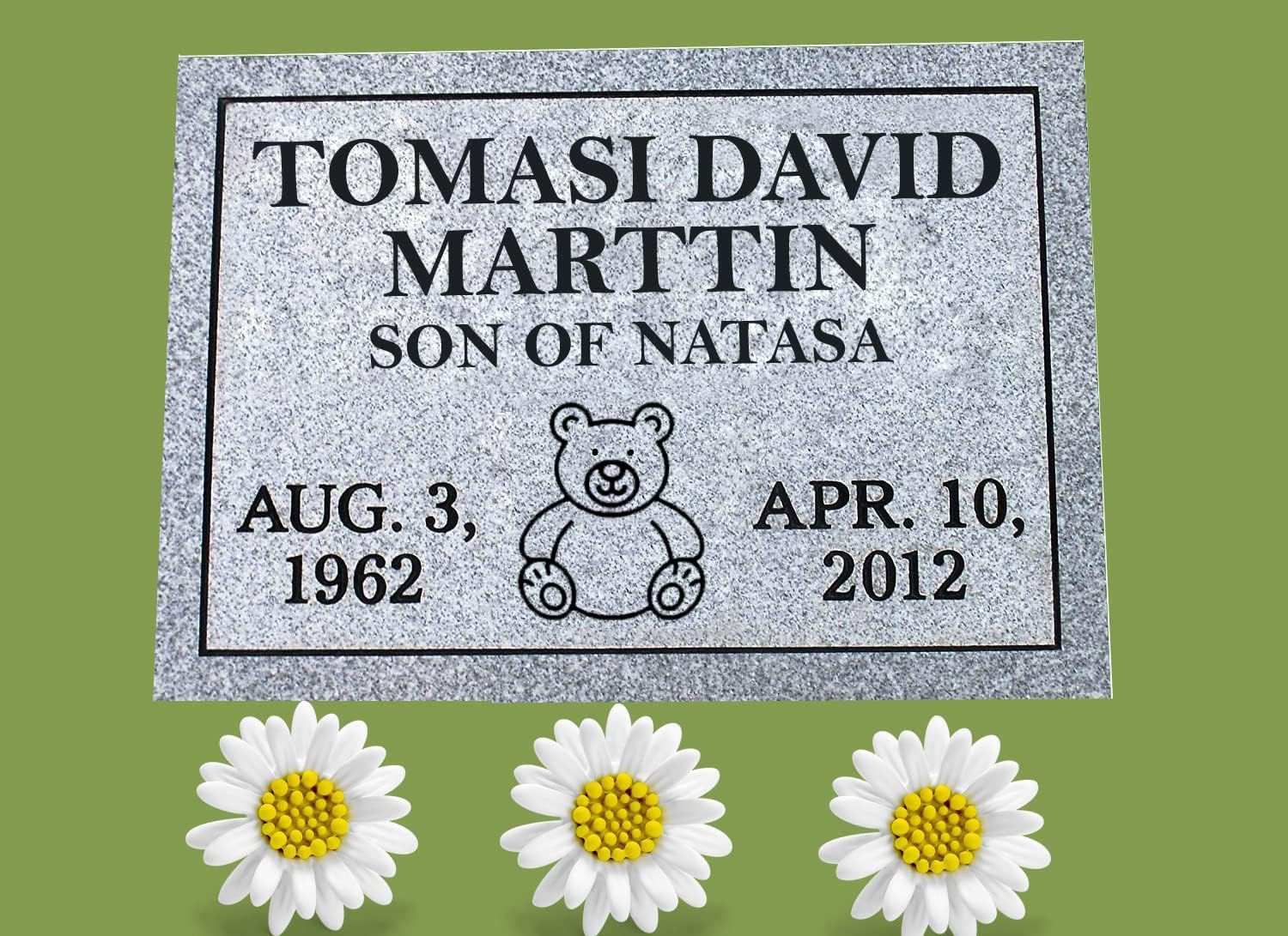 Cemetery Headstone, Headstones for Graves, Cemetery Marker, Monument, Memorial, Grave Marker, Tombstone, Gravestone for Human, Granite,Customize Personalized Engraving Text (14x10x4 Inch)