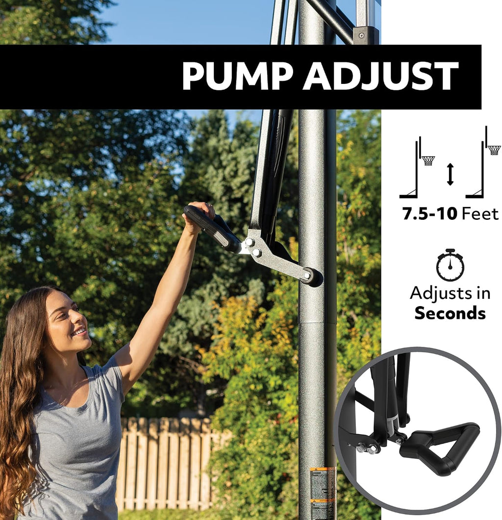 Lifetime 90602 In-Ground 54' Tempered Glass Pump Adjust Basketball System