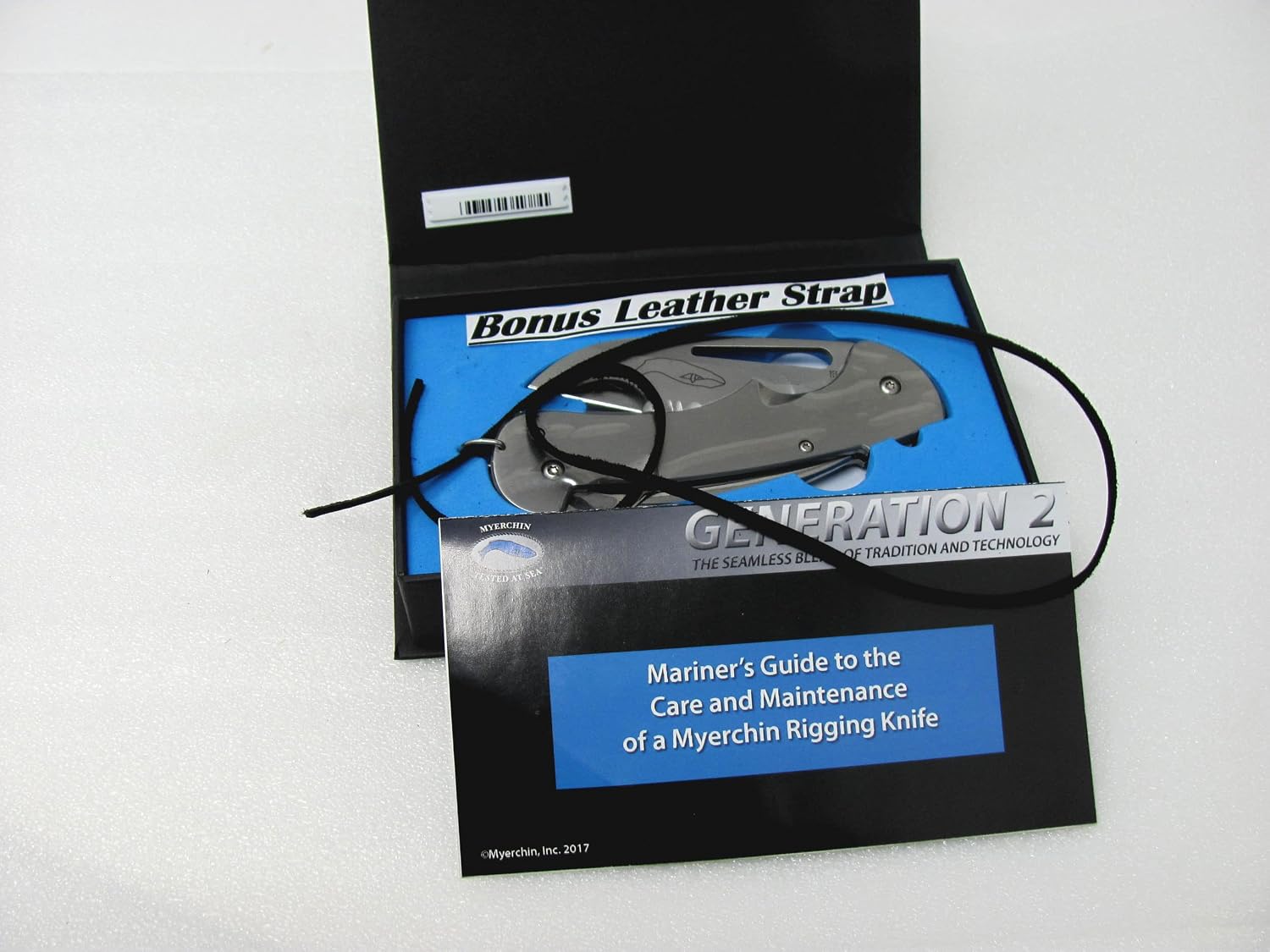 'Tested at Sea' Myerchin TF300P Generation 2 Titanium Captain Pro Rigging Knife - 2.8' German Marine Stainless Blade & Locking Marlin Spike - Professional Full-Size Frame - Includes Sheath & Bonus Leather Lanyard