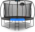 SereneLife Trampoline Outdoor 8FT 10FT 12FT 14FT with Enclosure Net, Ladder and Anti-Rust Coating - ASTM Approved Recreational Trampolines - Heavy Duty Yard Trampolines for Kids and Adults