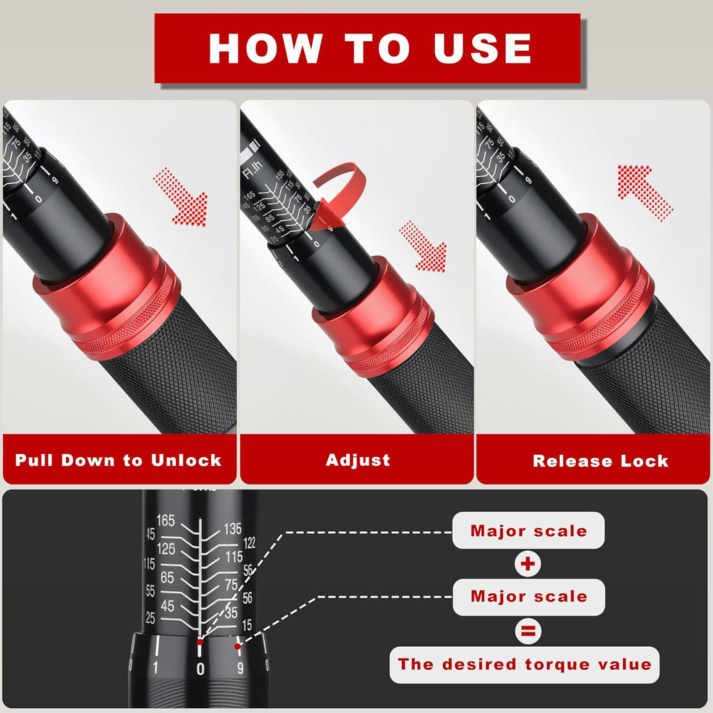 AEROFORCE 1/4 & 3/8 & 1/2-inch Drive Click Torque Wrench, 41Pcs Torque Wrench Set with Sockets and extensions, Hex, Torx, magnetic Spark Plug for Car, Motorcycle, Bike Repair