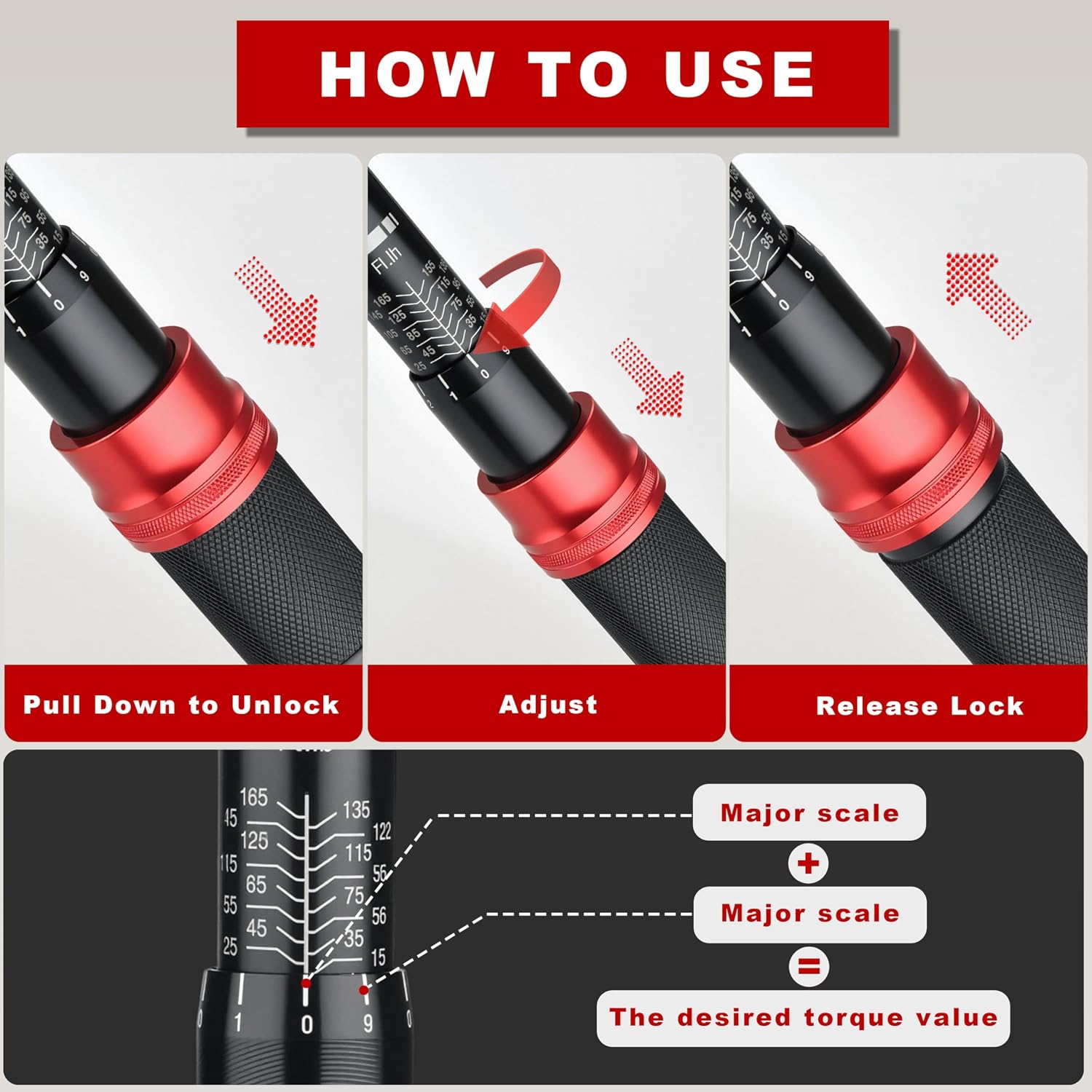 AEROFORCE 1/4 & 3/8 & 1/2-inch Drive Click Torque Wrench, 41Pcs Torque Wrench Set with Sockets and extensions, Hex, Torx, magnetic Spark Plug for Car, Motorcycle, Bike Repair