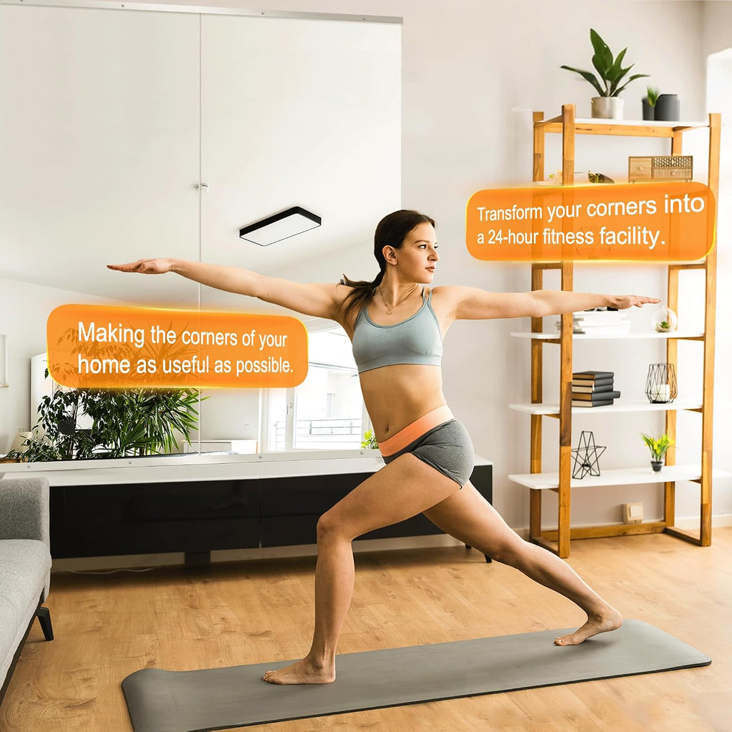Delma Home Gym Mirror,60''x25''x2PCS Silver,Large Full Body Tempered Glass Frameless, Wall-Mounted for Gym, Yoga, Garage, Bedroom, Bathroom