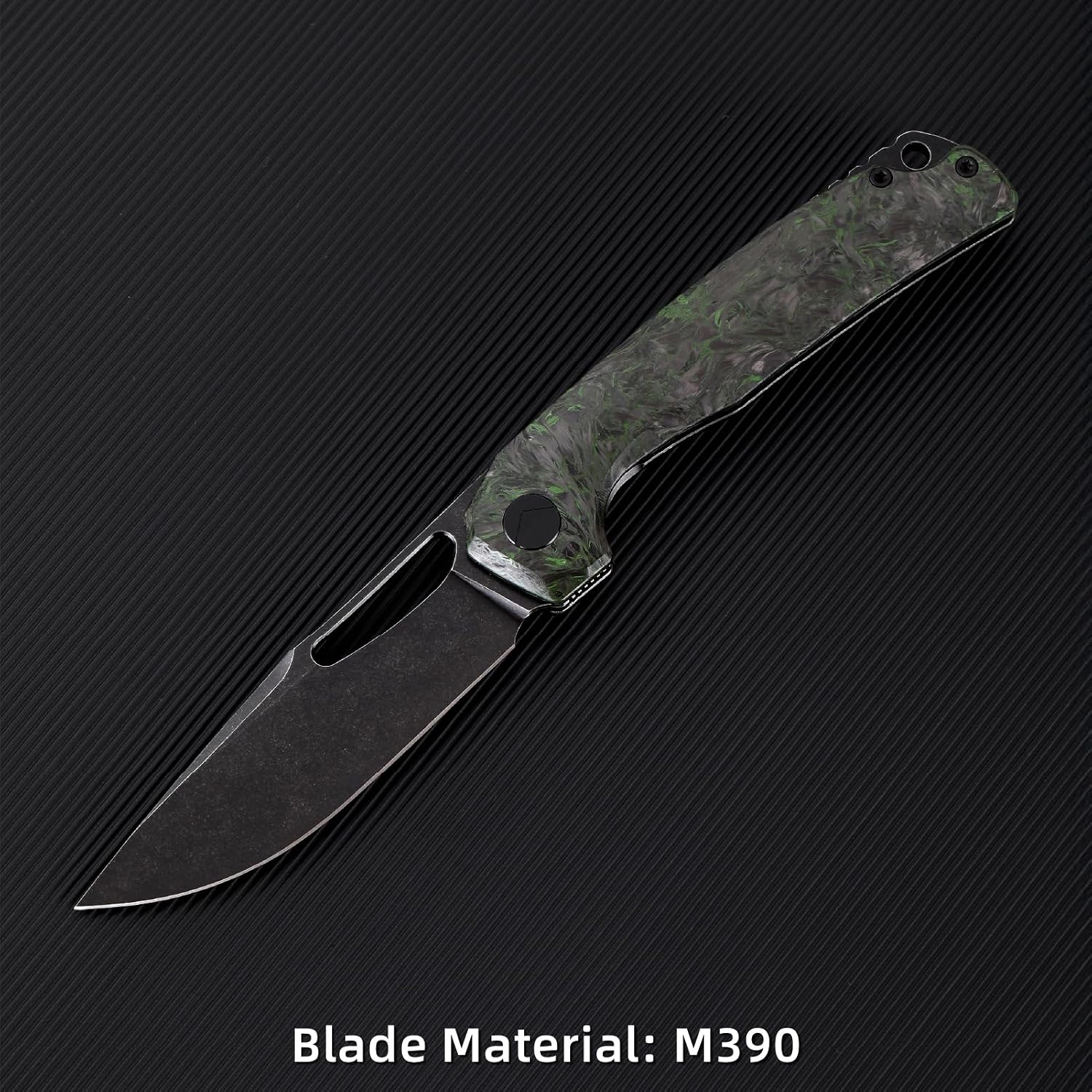 Pocket Knife, 3.5' M390 Blade Folding Knife Hunting Knife Survival Knife with Pocket Clip, EDC Knives for Hunting Camping Survival Outdoor Fishing Hiking (Black&Green)