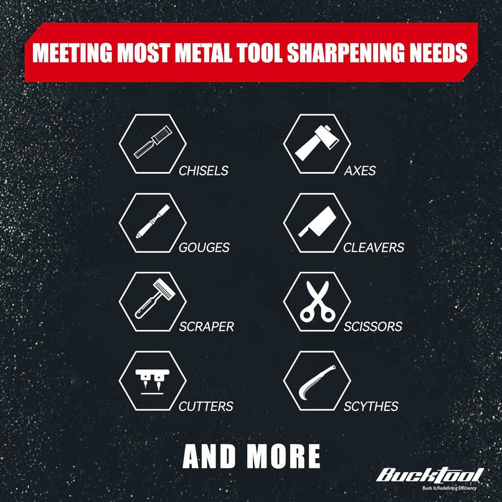 BUCKTOOL 10-Inch Variable Speed Wet Sharpening System, 1.2-Amp Two-Direction Water Cooled Wet Stone Grinder 90-160RPM, Wet Bench Grinder for Knife, Chisel, Knife, Axe, SCM8103