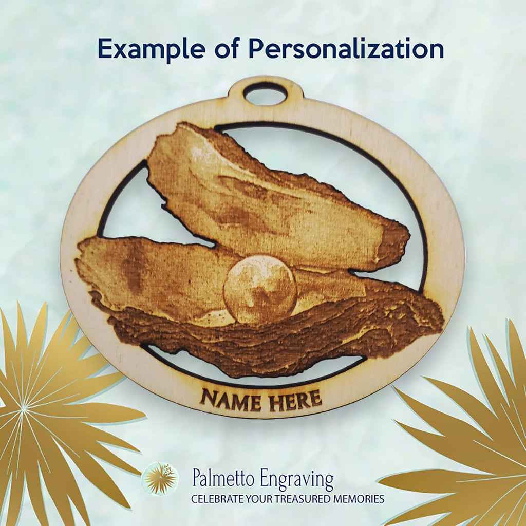 10PK Personalized Oyster Ornaments for Tree, Oyster Gifts, Beach Theme Christmas Decorations, Coastal Christmas Ornaments