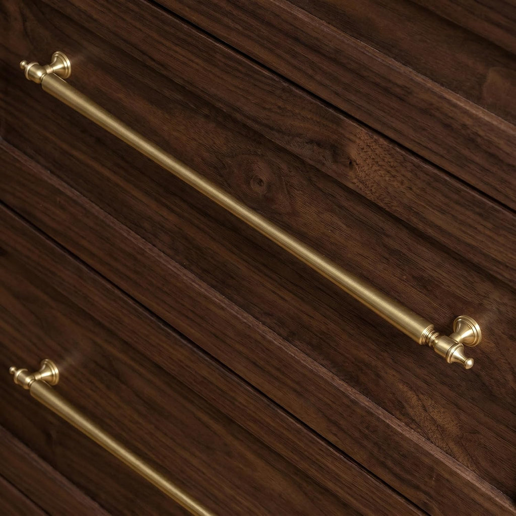 Goo-Ki Champagne Bronze Cabinet Pulls 12-5/8 Inch Hole Centers, 6 Pack, Zinc Alloy Traditional Handles for Kitchen, Pantry, Dresser, Vanity