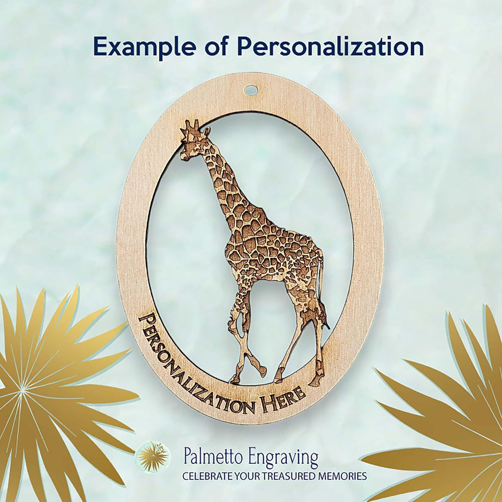 10PK Personalized Giraffe Ornaments for Christmas Tree, Unique Gifts for Giraffe Lovers, Safari Animal Christmas Ornaments