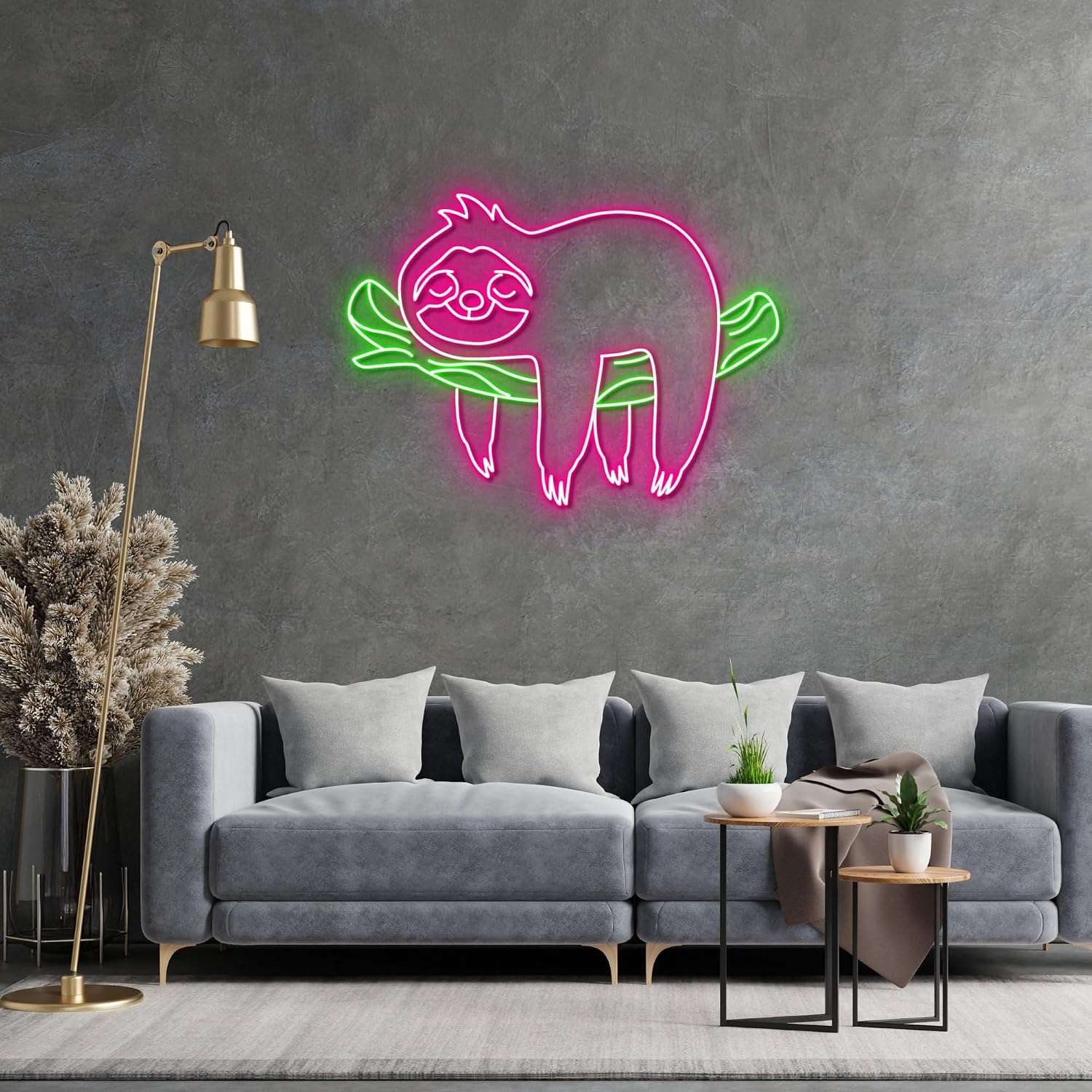 Cute Sloth Neon Wall Art with LED Light - Funny Lazy Sloth Sign Home Decor - Ideal for Gift - Sloth Neon sign - Bedroom Decor