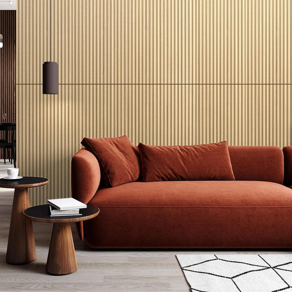 Art3dwallpanels 16 Pack Wood Slat Wall Paneling 51'×6.7' Sound Absorbing 3D Wall Panels for Living Room TV Background Home Office Decor, Oak