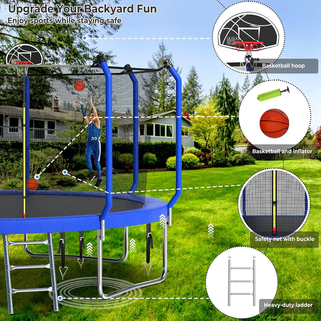Lyromix Upgraded 16FT Trampoline for Kids and Adults