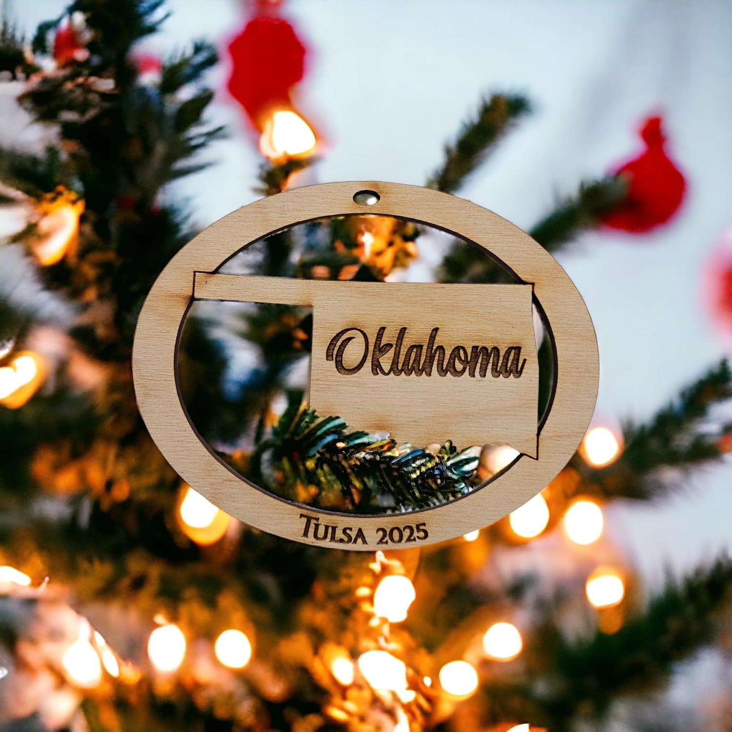 10PK Personalized Oklahoma Ornaments for Christmas Tree, Sooner State Keepsakes, Decorations and Souvenirs