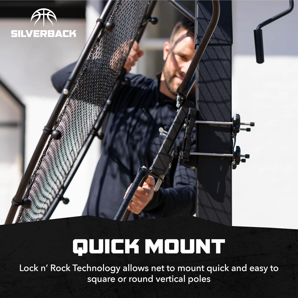 Silverback Multi-Sport Training Rebound Passback Net - Basketball Rebounder - Multisport Rebounder,Black