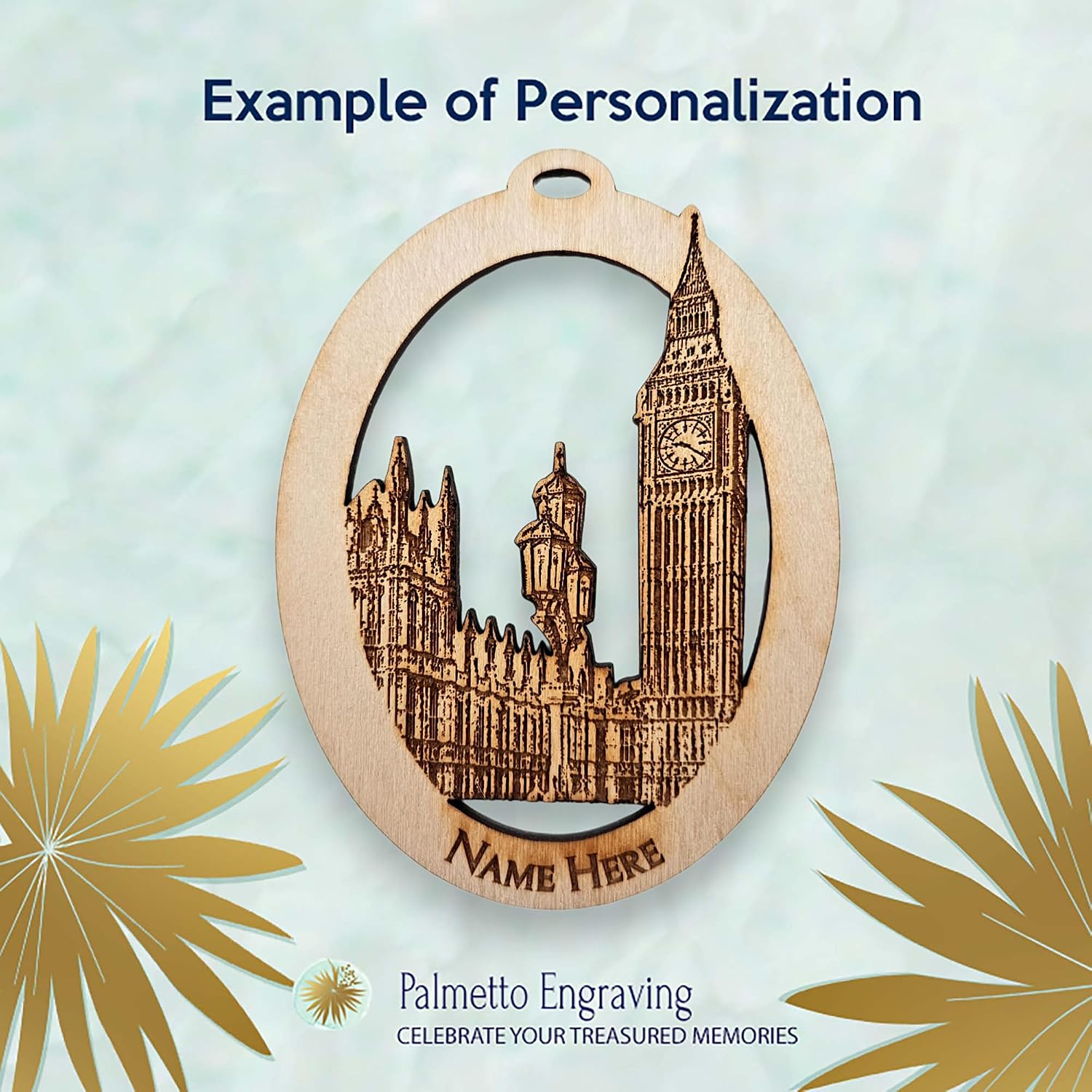 10PK Personalized 10PK Big Ben Ornaments, Travel Themed Christmas Decorations, London Souvenirs, England Keepsakes for World Travelers