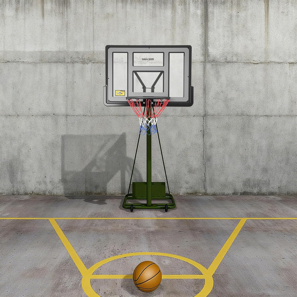 Basketball Backboard and Rim Combo, Indoor Outdoor Pole Mount Basket Ball Hoop with Adjustable Basket Ball Goal PET Backboard, Wall Mounted Basketball Rack & Mounting Bracket Hoop,Over-The-Door Hoops