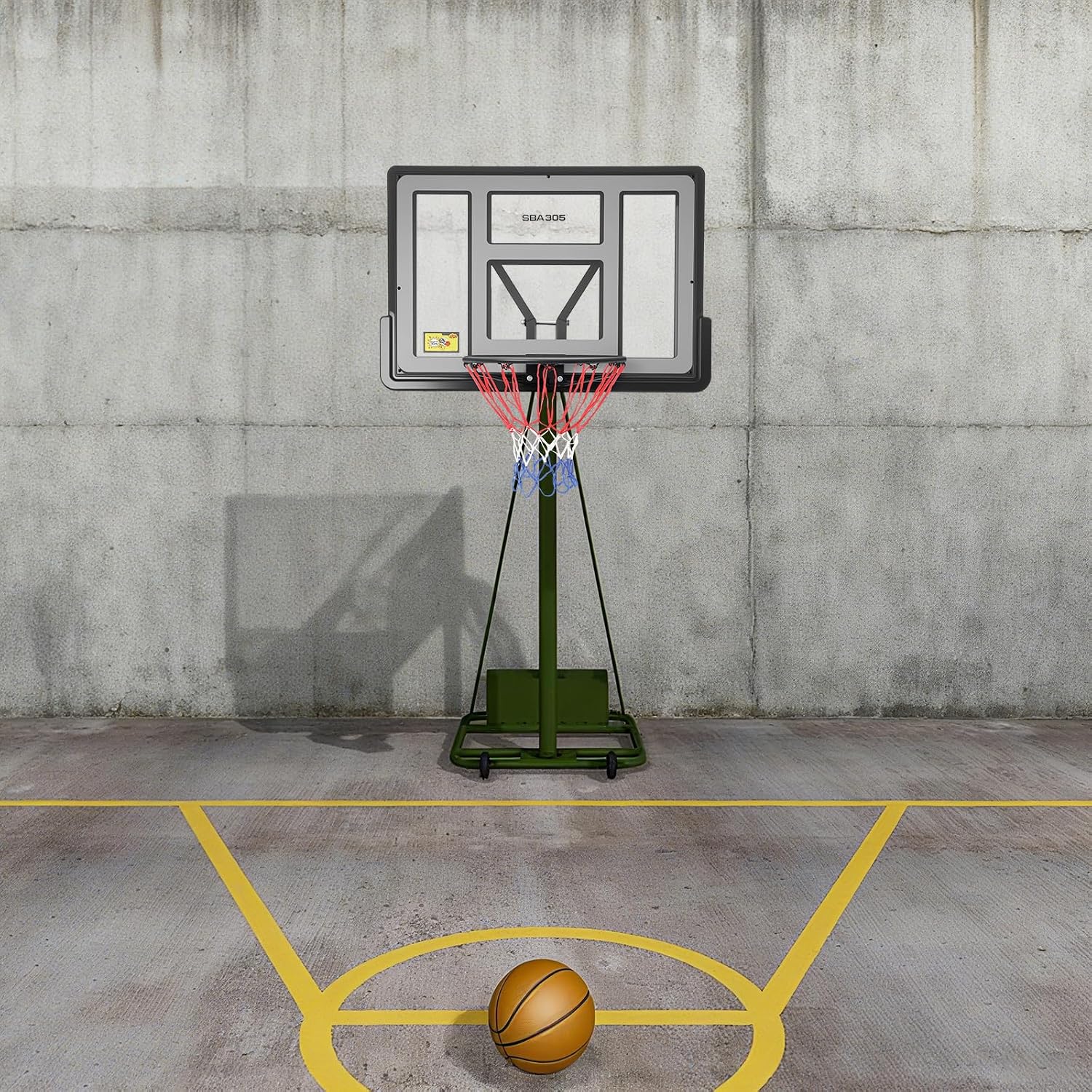 Basketball Backboard and Rim Combo, Indoor Outdoor Pole Mount Basket Ball Hoop with Adjustable Basket Ball Goal PET Backboard, Wall Mounted Basketball Rack & Mounting Bracket Hoop,Over-The-Door Hoops