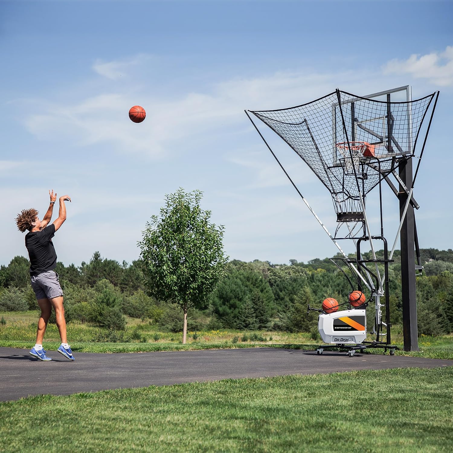 Dr. Dish Home Basketball Shooting Machine - Shot Trainer and Automatic Rebounder for Home and Driveway Use