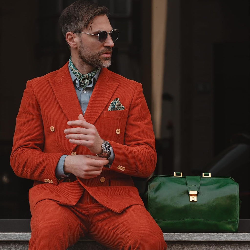 Time Resistance Leather Doctor Bag - Italian Handmade Medical Bag - Vintage Style Handbag - Real Leather Briefcase