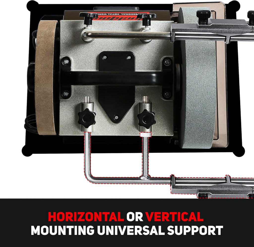 BUCKTOOL 10-Inch Variable Speed Wet Sharpening System, 1.2-Amp Two-Direction Water Cooled Wet Stone Grinder 90-160RPM, Wet Bench Grinder for Knife, Chisel, Knife, Axe, SCM8103