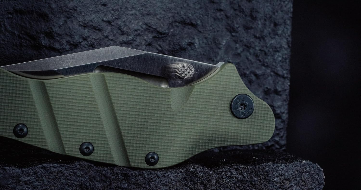 LPC EDC Folding Knife – S35VN Clip Point, Titanium Frame Lock, G10 Handle, Bearing Pivot, Tactical Overbuilt Construction (Green with Satin Blade)