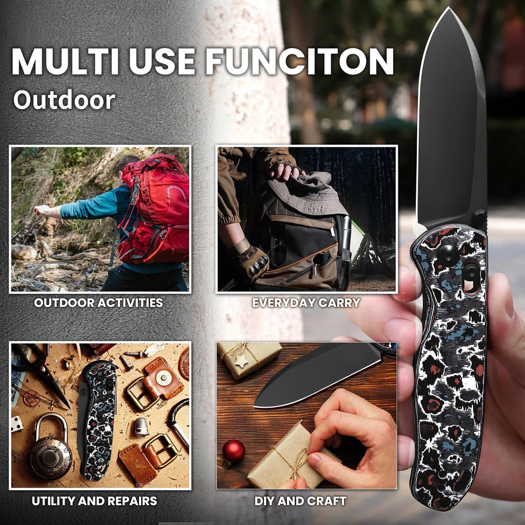 Kizer Drop Bear Pocket Knife, Folding Knife, 2.97'' S45VN DLC Coating Steel Blade, Fatcarbon Handle, Folding Pocket Knife, EDC Knife, Ki3619A5, Nebula