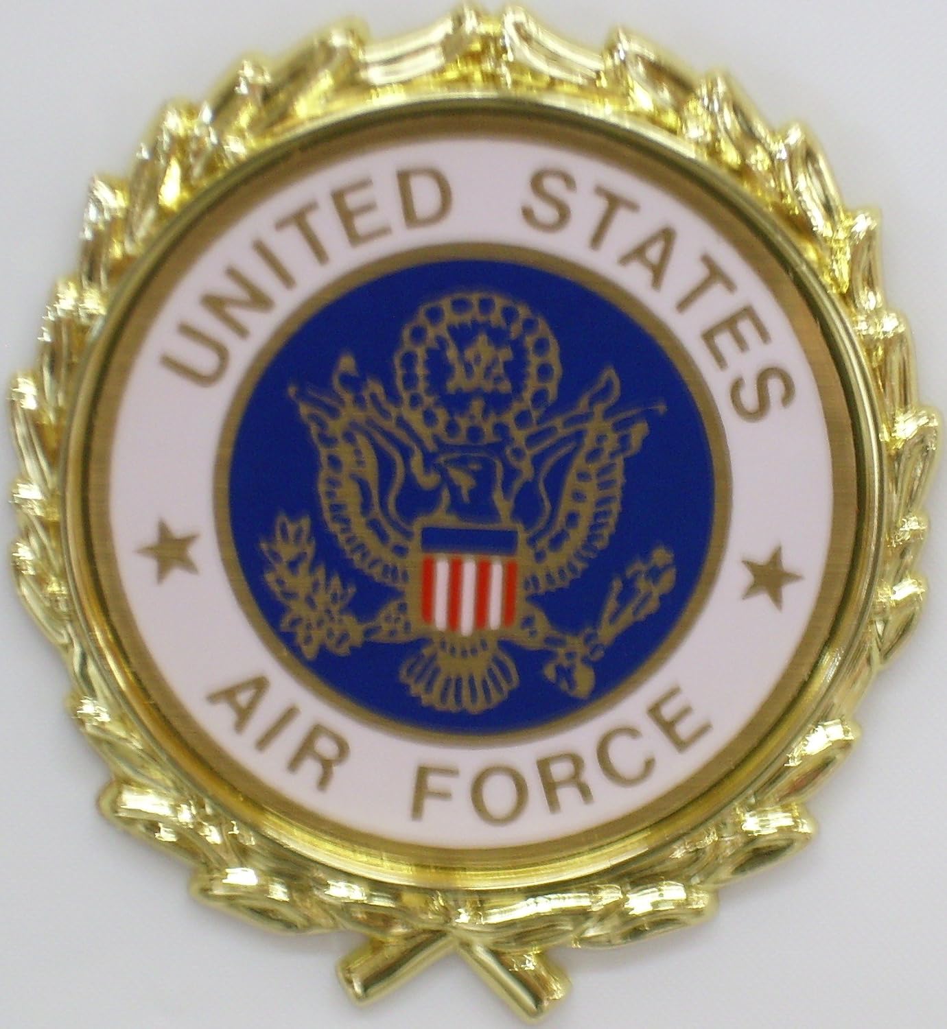 Military Flag Award & Medal Display Case - Shadow Box for 3x5 Flag (USAF Emblem / Blue Velvet)