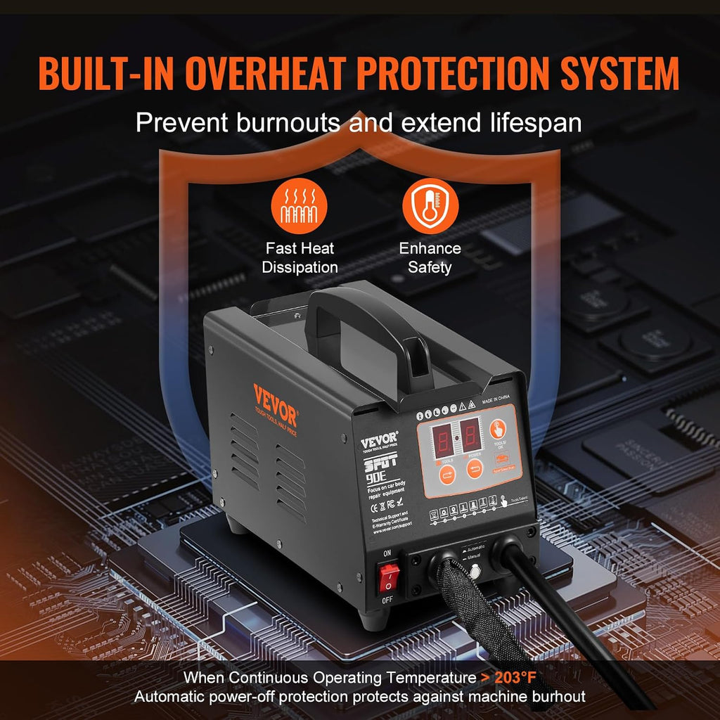 VEVOR Stud Welder Dent Repair Kit, 220V 3KW Spot Welder Dent Puller with Auto/Manual Welding & 7 Versatile Modes, Auto Body Spot Welding Dent Puller Machine for Car, Truck Dent Repair
