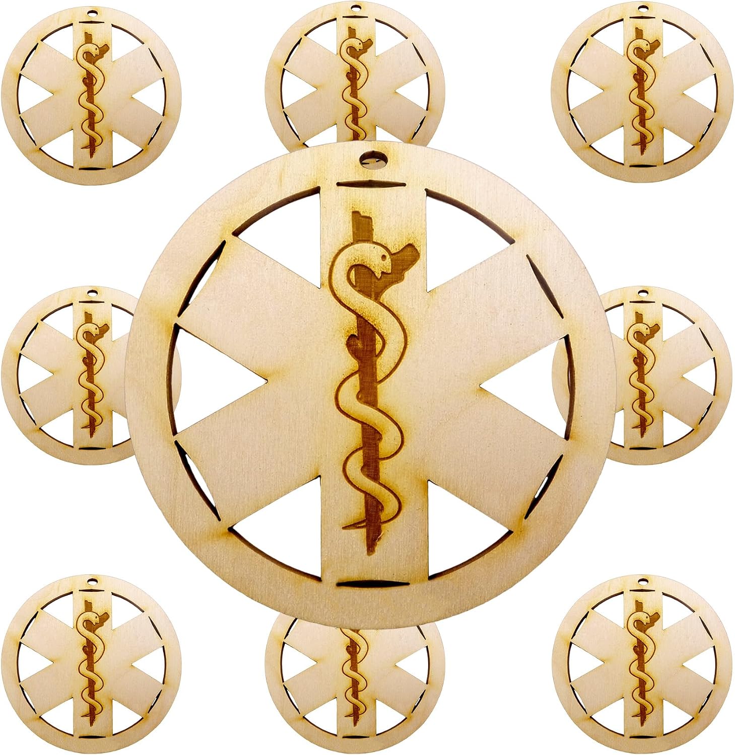 10PK Personalized Star of Life Ornament, EMS Christmas Tree Ornaments, EMT Appreciation Gifts for Paramedics, Paramedic Gifts for Women, Men, Handcrafted in The USA