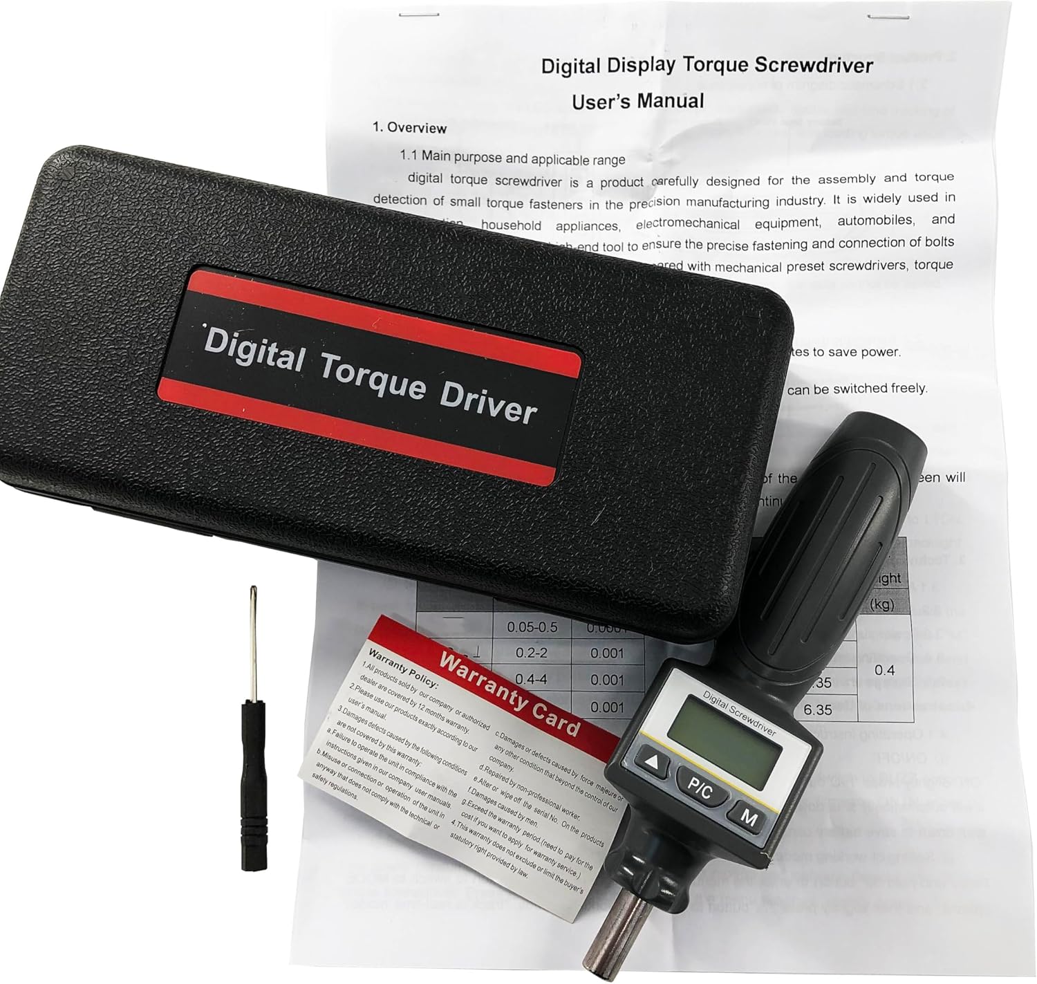 1/4 Inch Torque Screw Driver Digital Torque Screwdriver with Measuring Range 0.2 To 2 N.m For Instrumentation Household Appliances Electromechanical Equipment Automobiles Motorcycles Etc