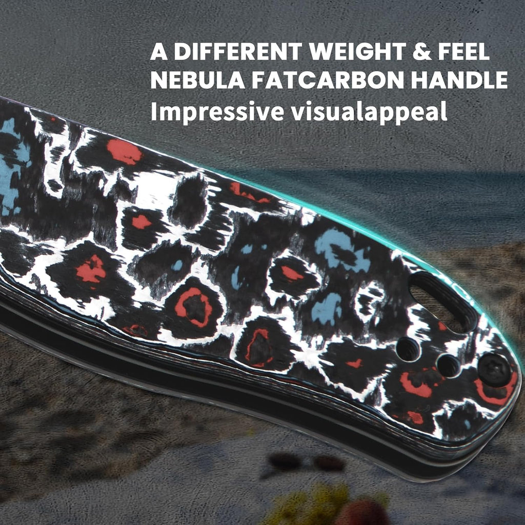 Kizer Drop Bear Pocket Knife, Folding Knife, 2.97'' S45VN DLC Coating Steel Blade, Fatcarbon Handle, Folding Pocket Knife, EDC Knife, Ki3619A5, Nebula