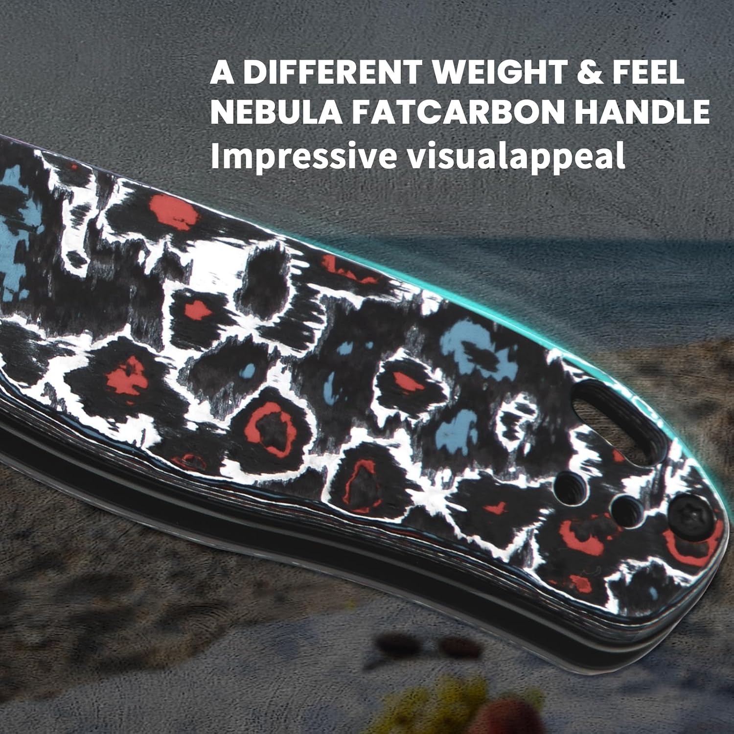 Kizer Drop Bear Pocket Knife, Folding Knife, 2.97'' S45VN DLC Coating Steel Blade, Fatcarbon Handle, Folding Pocket Knife, EDC Knife, Ki3619A5, Nebula