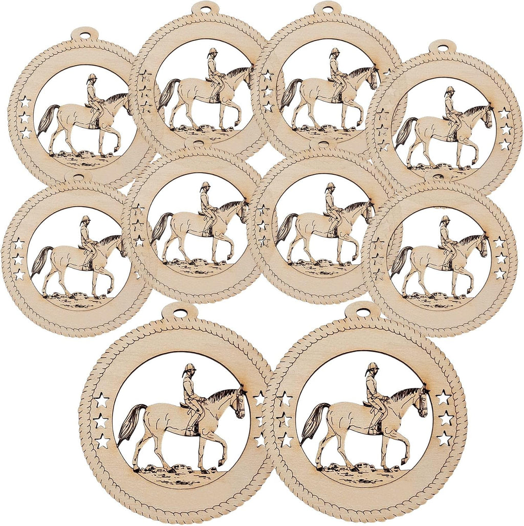 10PK Personalized English Riding Ornaments, Equestrian Keepsakes, Holiday Decor for Horse Lovers
