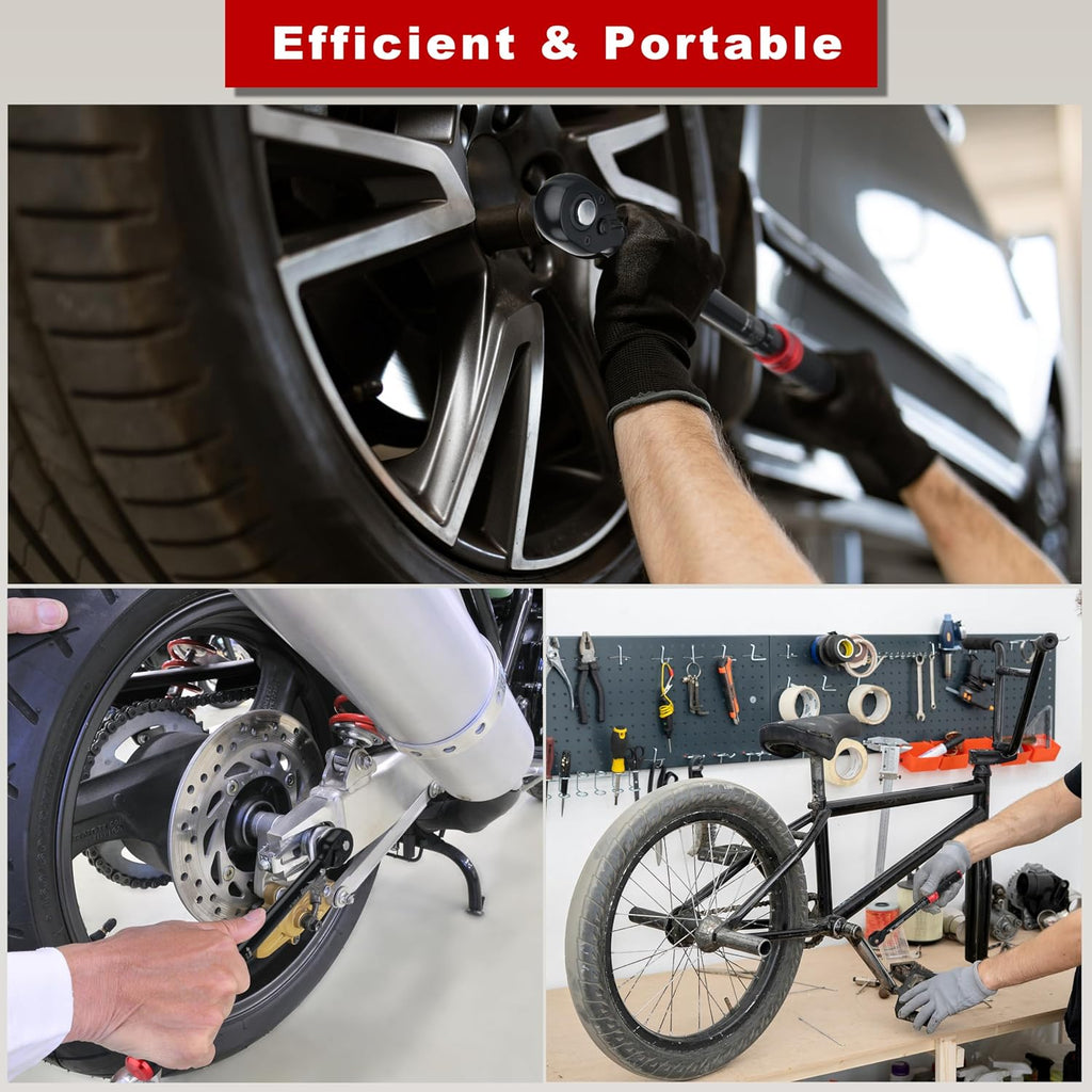 AEROFORCE 1/4 & 3/8 & 1/2-inch Drive Click Torque Wrench, 41Pcs Torque Wrench Set with Sockets and extensions, Hex, Torx, magnetic Spark Plug for Car, Motorcycle, Bike Repair