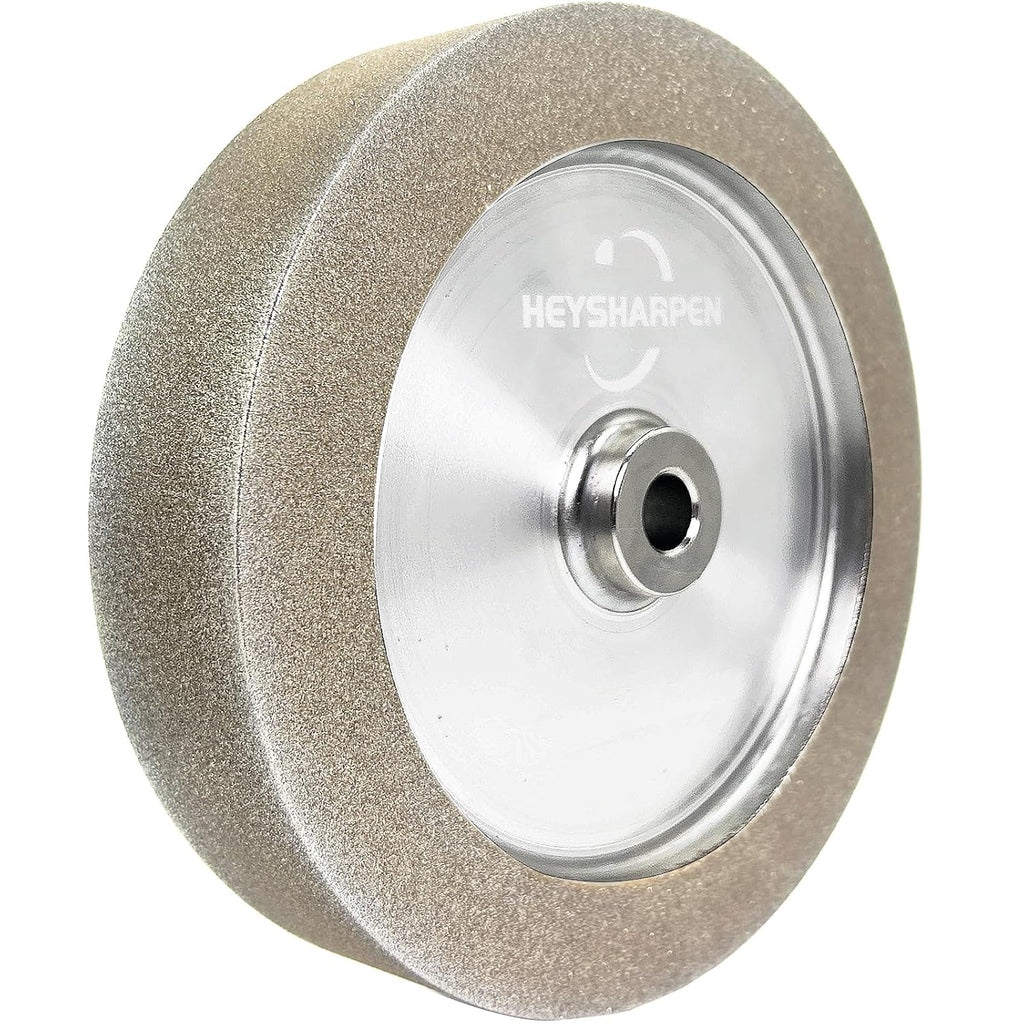 Mega Square CBN Grinding Wheel 6 inch 80&180 Grit,1.5' Wide,1/2' Arbor,1' Down The Side,for Sharpening Woodturning and HSS Tools,Suitable for All Kinds of 6-inch Bench Grinders