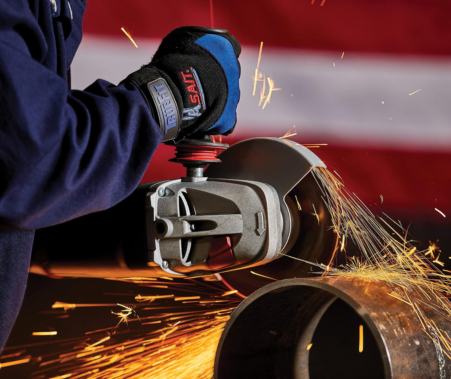 United Abrasives-SAIT 22015 A24R General Purpose Pipeline Wheel (Type 27 Depressed Center) 4' x 1/8' x 5/8', 25-Pack