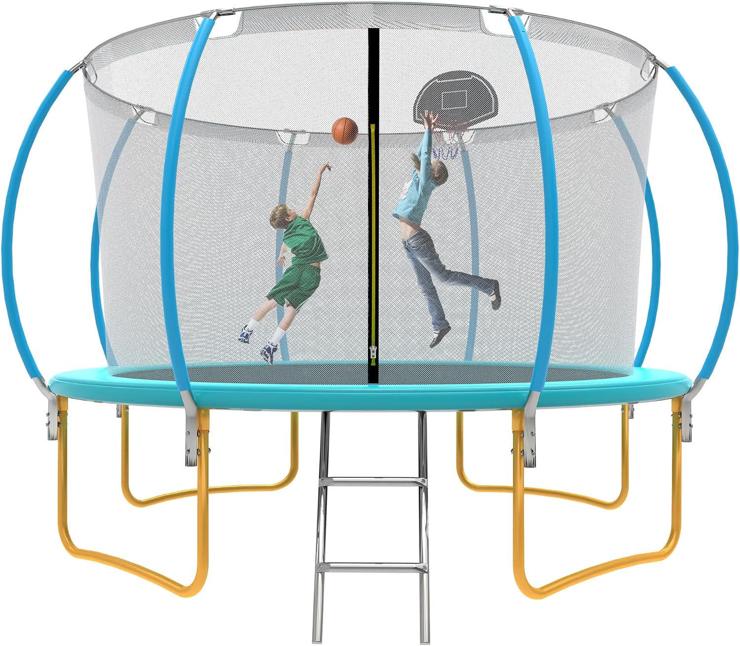 Tranpoline Outdoor 10FT 12FT 14FT 16FT Tranpoline for Kids & Adults,Recreational Tranpoline with Basketball Hoop,Safety Enclosure Net & Ladder