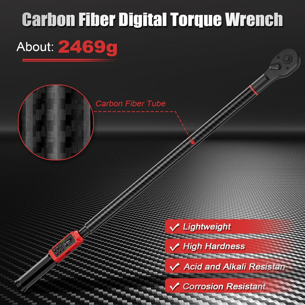 ANPUDS Digital Torque Wrench 3/4' Drive, 6.6-442.9 Ft.lb/9-600Nm, Carbon Fiber Tube, ±1% Accuracy, Heavy Duty Precision Torque Wrench Digital for Automotive, Trucks, Industrial & Mechanical Repairs