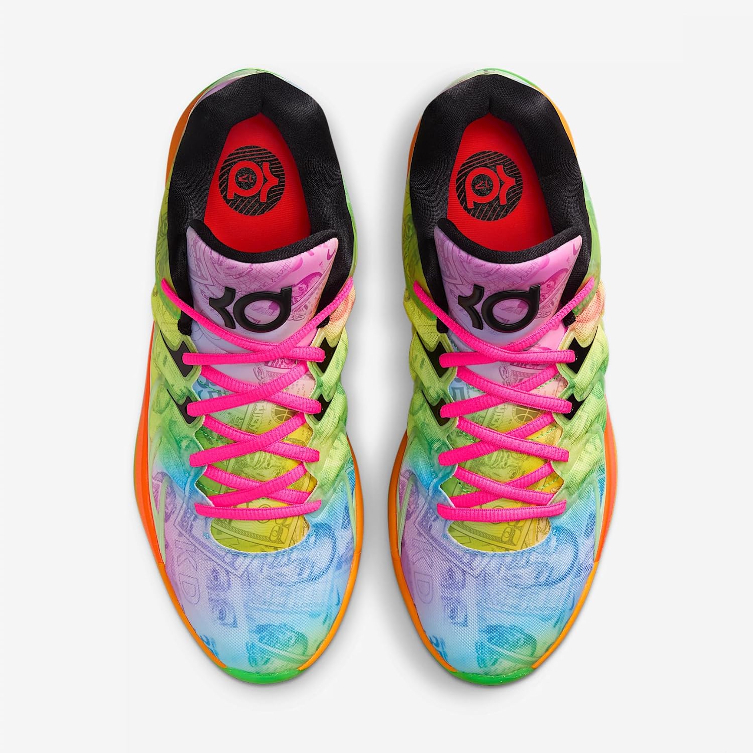 KD17 Basketball Shoes (HF1811-700, Barely Volt/Hyper Pink/Total Orange/Baltic Blue) Size 10