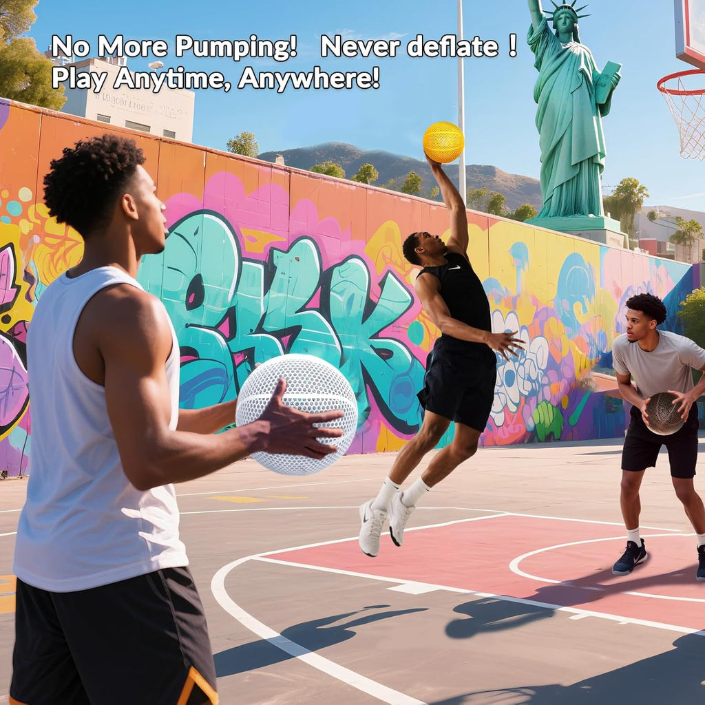 3D Printed Basketball-Airless Basketball,Ultra - Quiet & No Pump Needed,High Bounce,Official Size7,Indoor, Gym & Outdoor Use