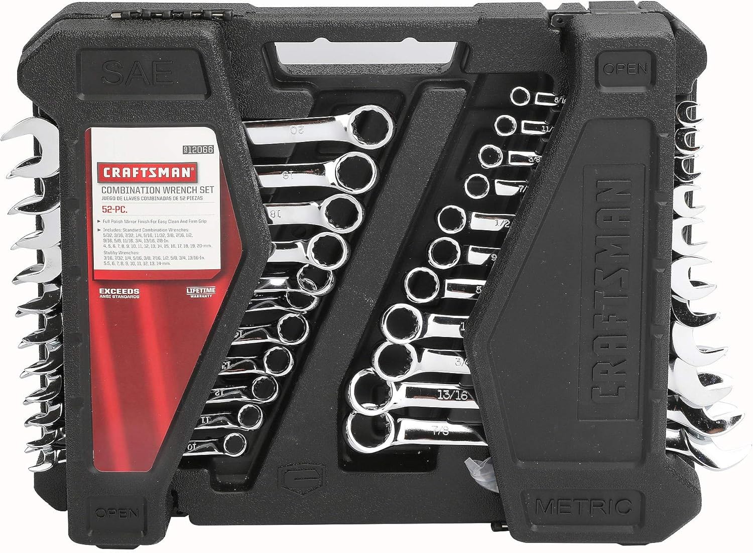 CRAFTSMAN 52 WRENCH SET COMBINATION METRIC AND SAE