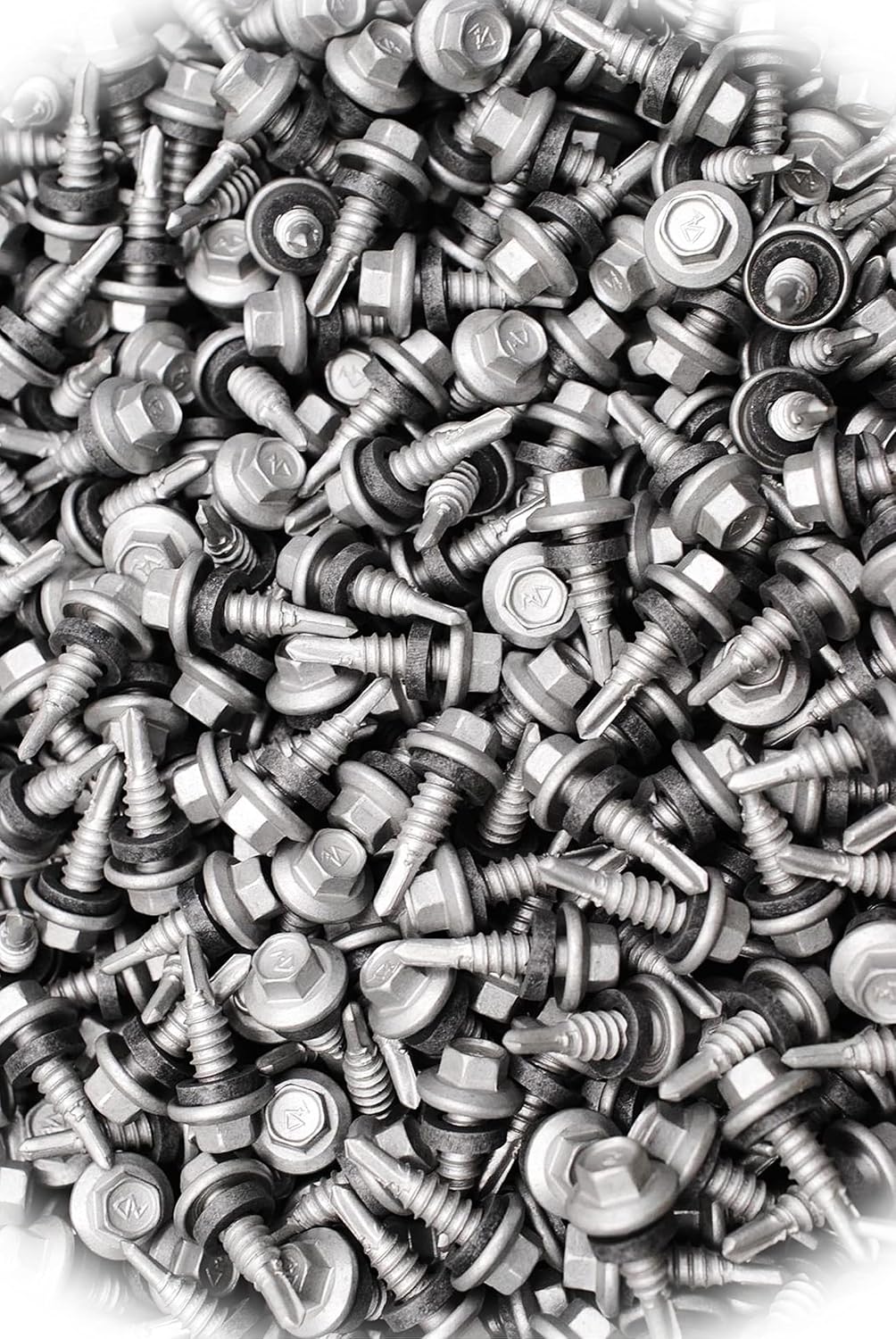 New Pack of (300) Hex Flange Rubber Washer Stitch Screw 1/4 x 7/8 Self-Drilling Roofing #1 Multi-Purpose Comprehensive Hardware Fastener Assortment Kit MoPNEM03379